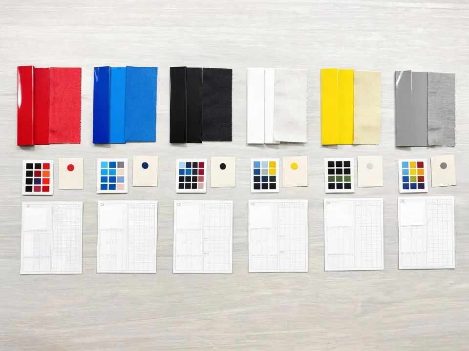 Approved print samples paired with settings records
