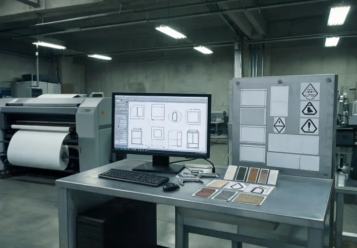 Industrial labels and equipment graphics inspection
